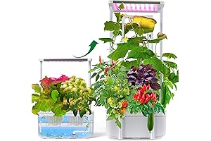 Complete Hydroponics Growing Kit with Trellis, Smart System with LED Grow Light