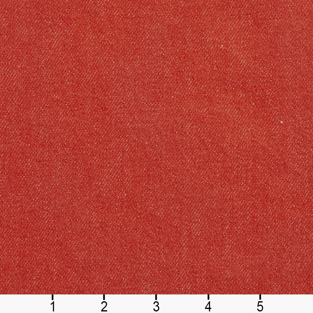 Red-Orange Washed Preshrunk Upholstery Grade Denim Fabric by The Yard - SKU: Harrison Mandarin