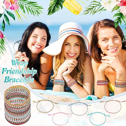 Miniatura 3 de 30 pulseras de la amistad, hechas a mano, trenzadas, hechas a mano, pulsera de cuerda impermeable, cordón de muñeca bohemio ajustable para mujeres