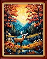 Vista 25 de Dimensean Kits de punto de cruz estampados, gama completa de patrones de bordado, kits de iniciación para principiantes y adultos, kits de punto