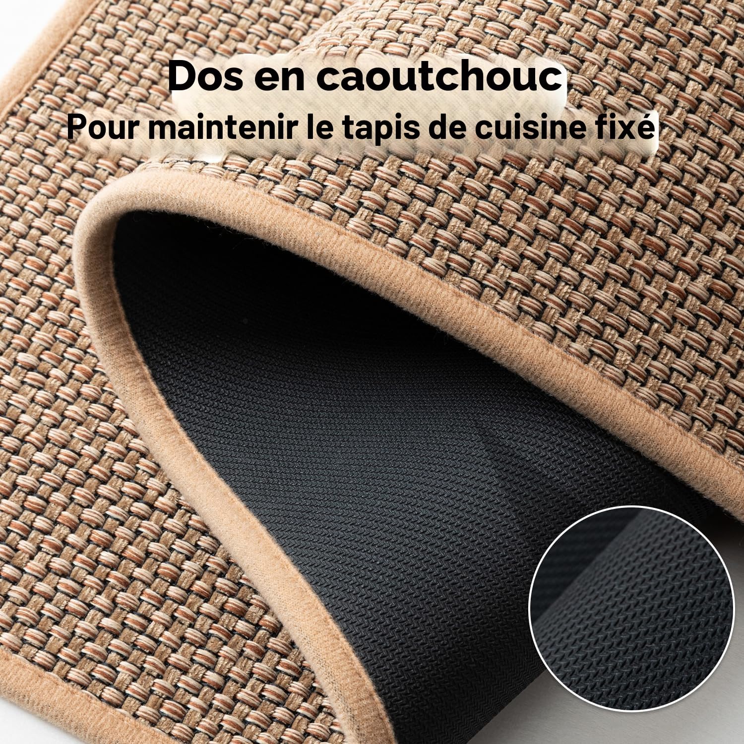 SIXHOME Tapis de Cuisine antidérapants Tapis Lavable en Machine absorbants et résistants aux Taches(Beige,50 * 80cm)