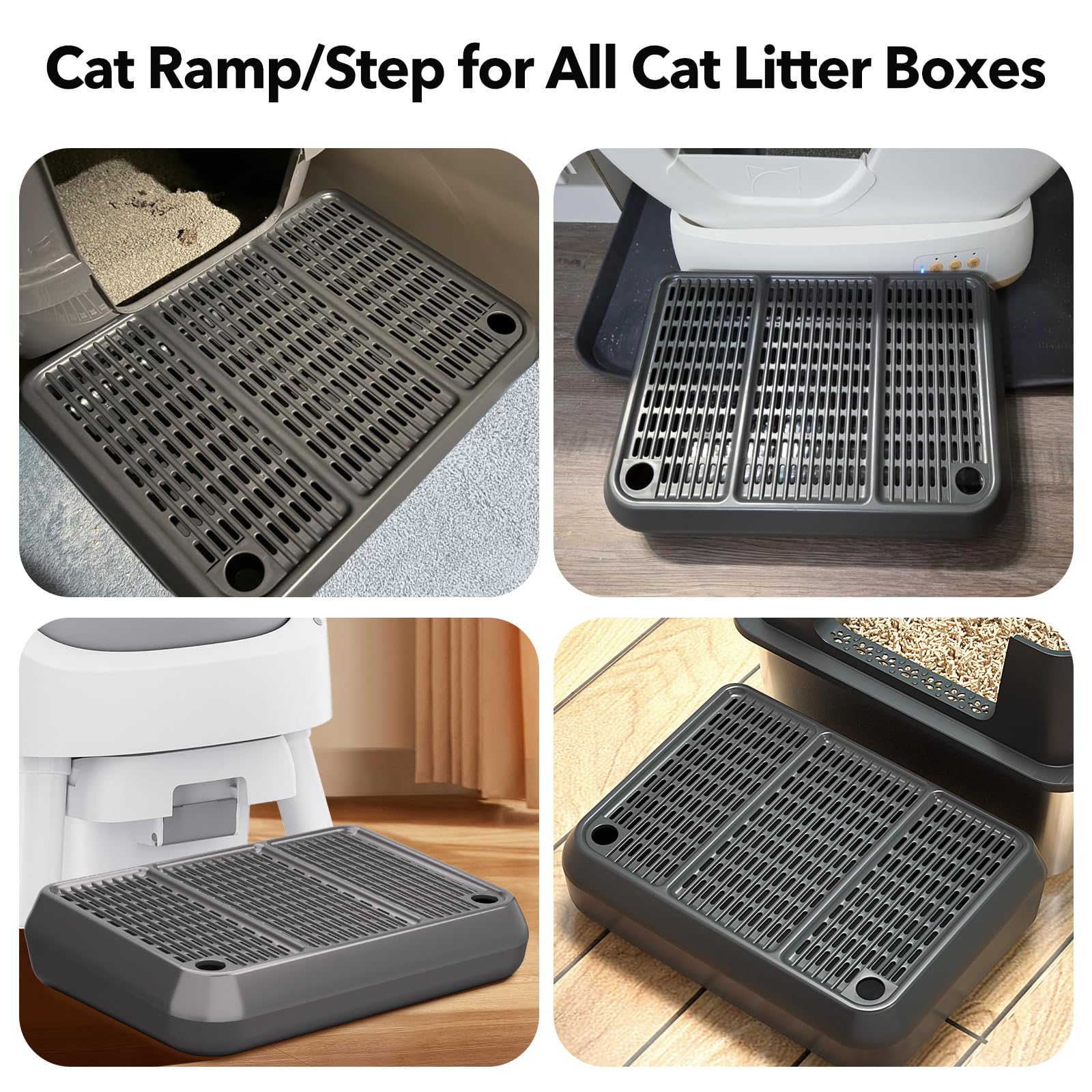 Cat Litter Box Mat Step/Ramp - Large 16"x11" Anti-Tracking Cat Litter Catcher Mat Double Layer Washable Kitty Trapping Tary Easy Clean, Also for Kitten & Elderly Cats Ramp - image 7