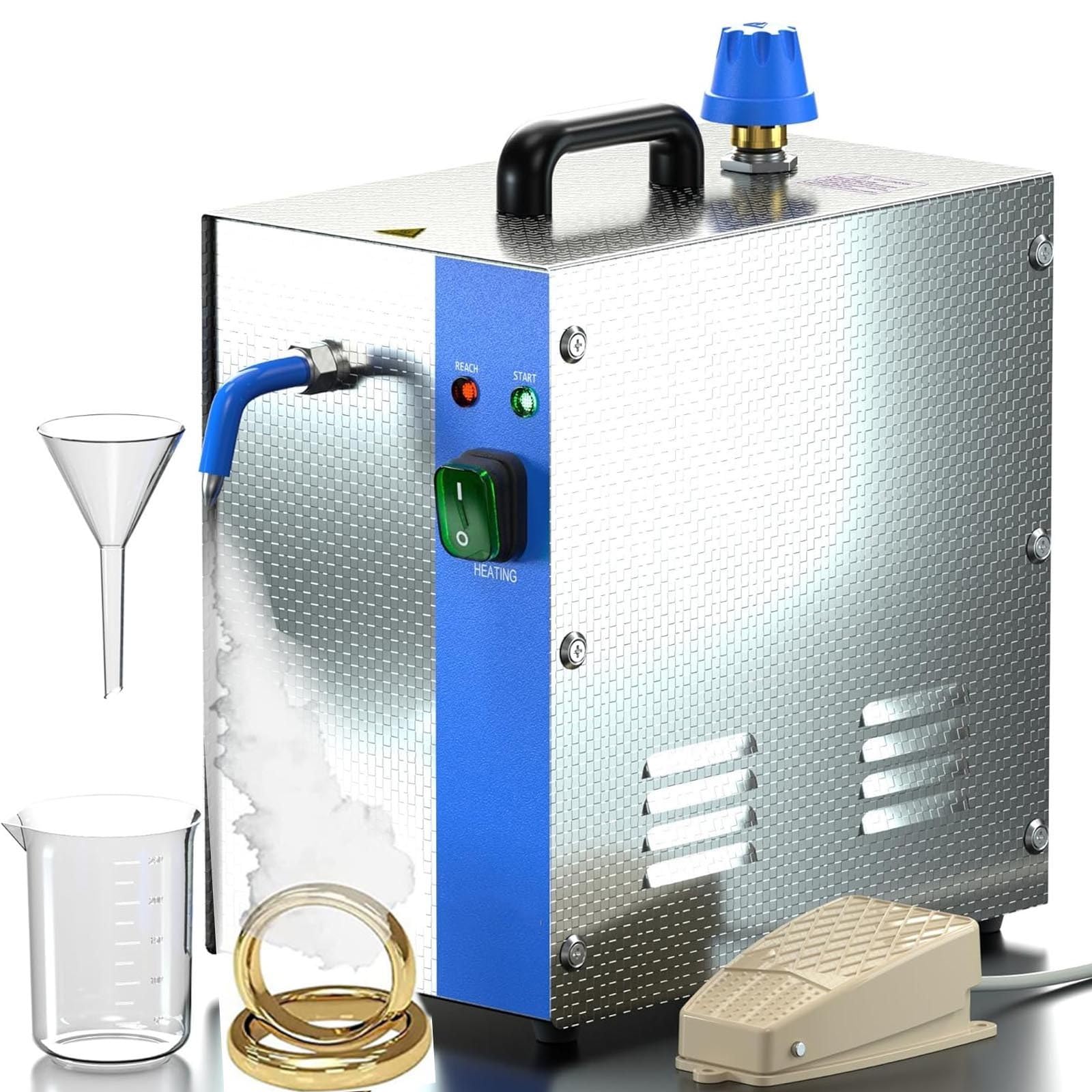 Pulitore per gioielli e macchina per la pulizia a vapore, 1300 W, capacità 2 l, in acciaio inox per monete, piccole parti metalliche, circuiti, necessità quotidiane, strumenti di laboratorio