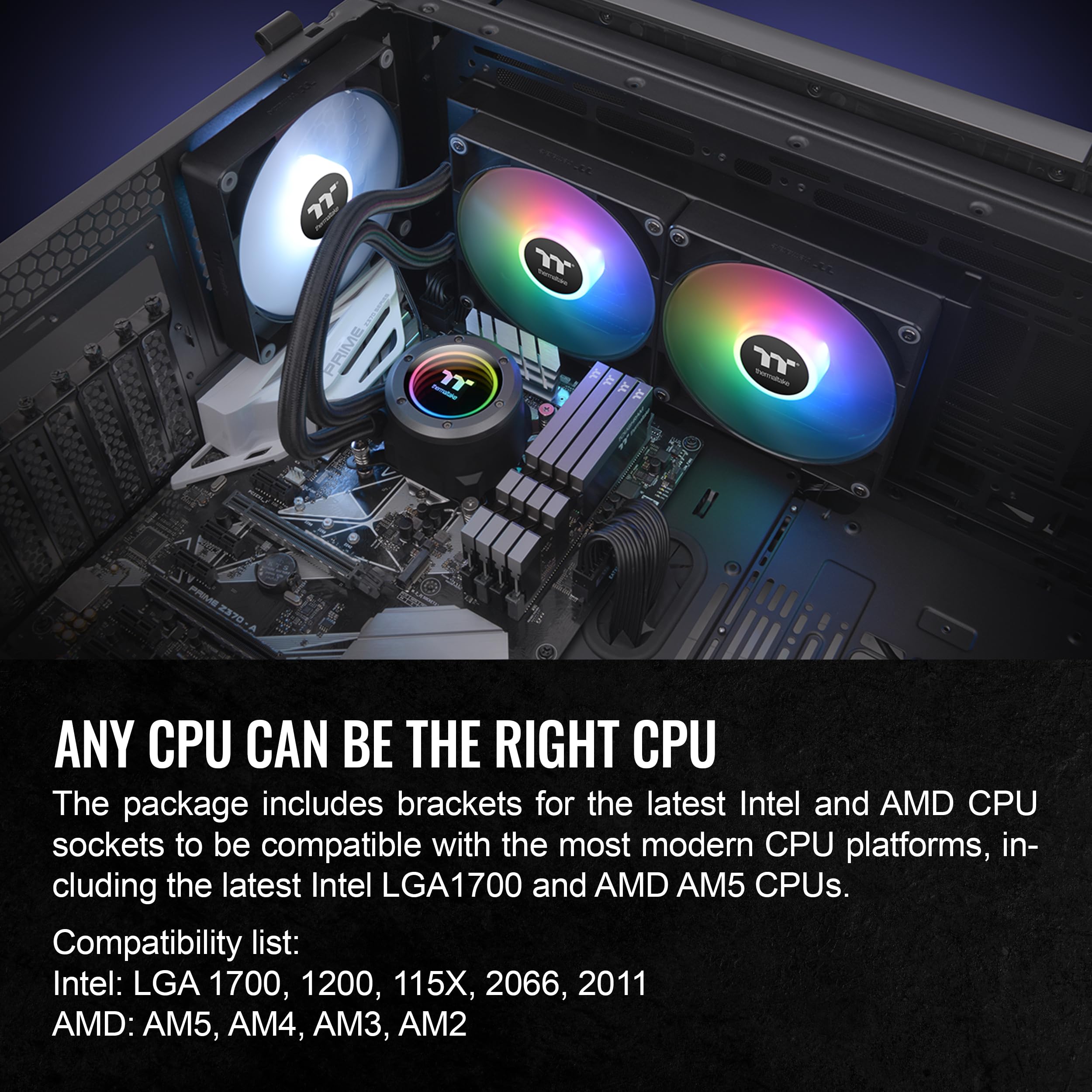 Amazon.com: Thermaltake TH280 ARGB Sync V2 CPU Liquid Cooler/AlO