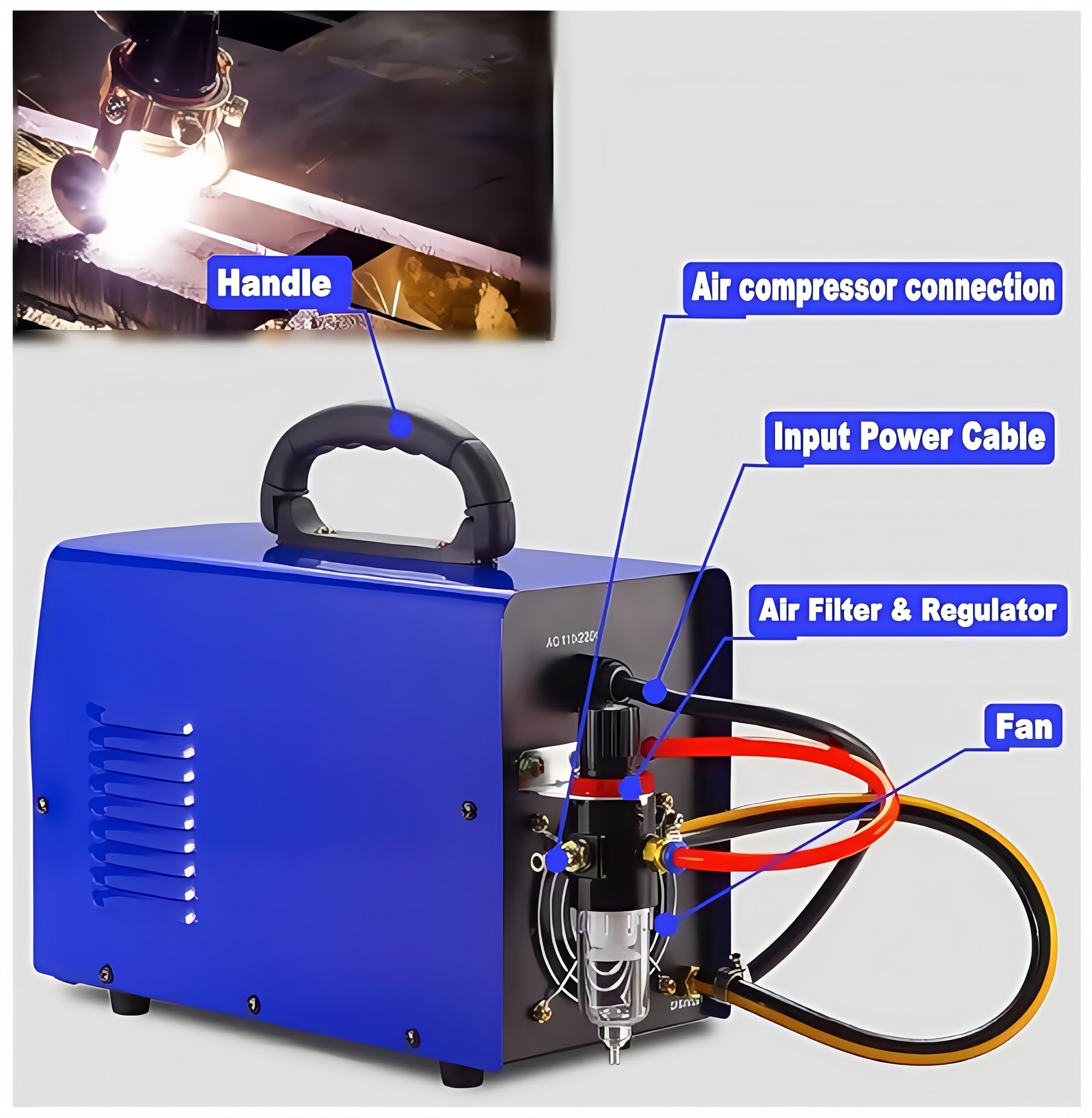 Taglierina al plasma 220 V, 55 A, HF Non-Touch Pilot Arc, spessore massimo di taglio 20 mm, taglio pulito 15 mm (PLC55P)