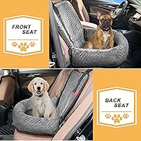 Vista 4 de Sephyroth Asiento de automóvil para perros pequeños/medianos, cama de automóvil para perros, asiento de seguridad de viaje lavable para mascotas