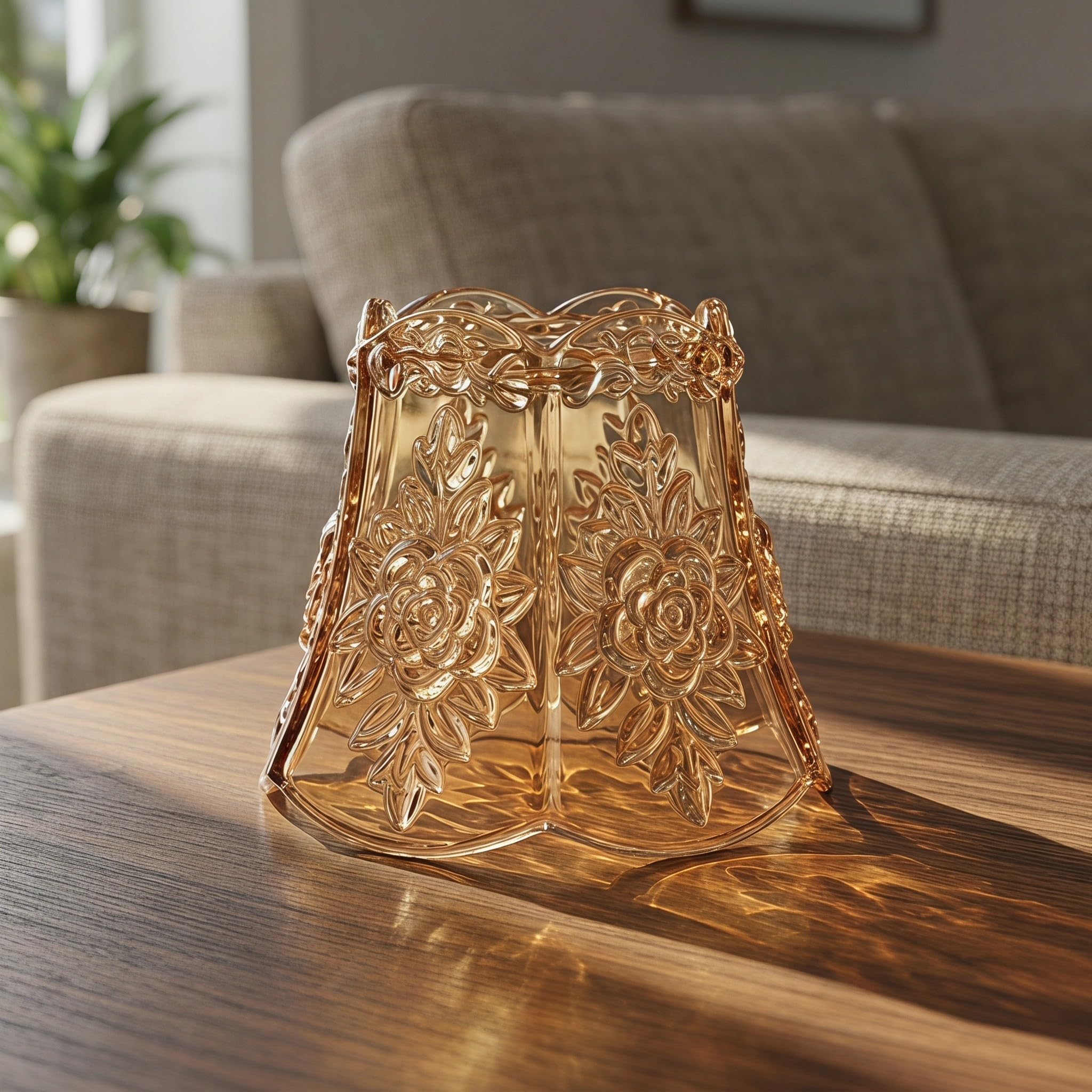 2 Piezas Pantalla de Lámpara de Vidrio Tamaño Mini de 42mm Diseño Artístico y Textura Tallada Resistente al Calor y Fácil de Reemplazar para Sala de Estar o Pasillo