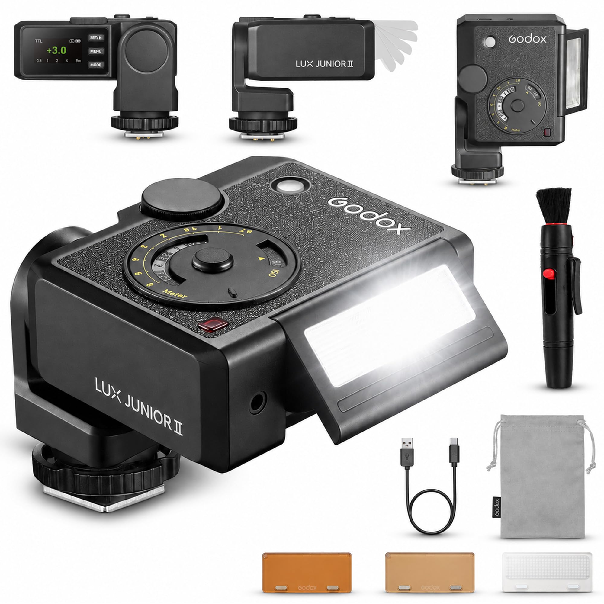 Godox Lux Junior II Retro Blitz TTL Blitzgerät für Fujifilm Canon Nikon
