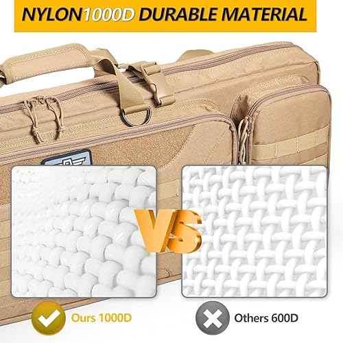 Miniatura 9 de ALVARZA 36 inch Double Long Gun Bag 1000D Nylon Soft Case Backpack Rifle Shotgun Pistol Transportation for Hunting Shooting Range, Firearm