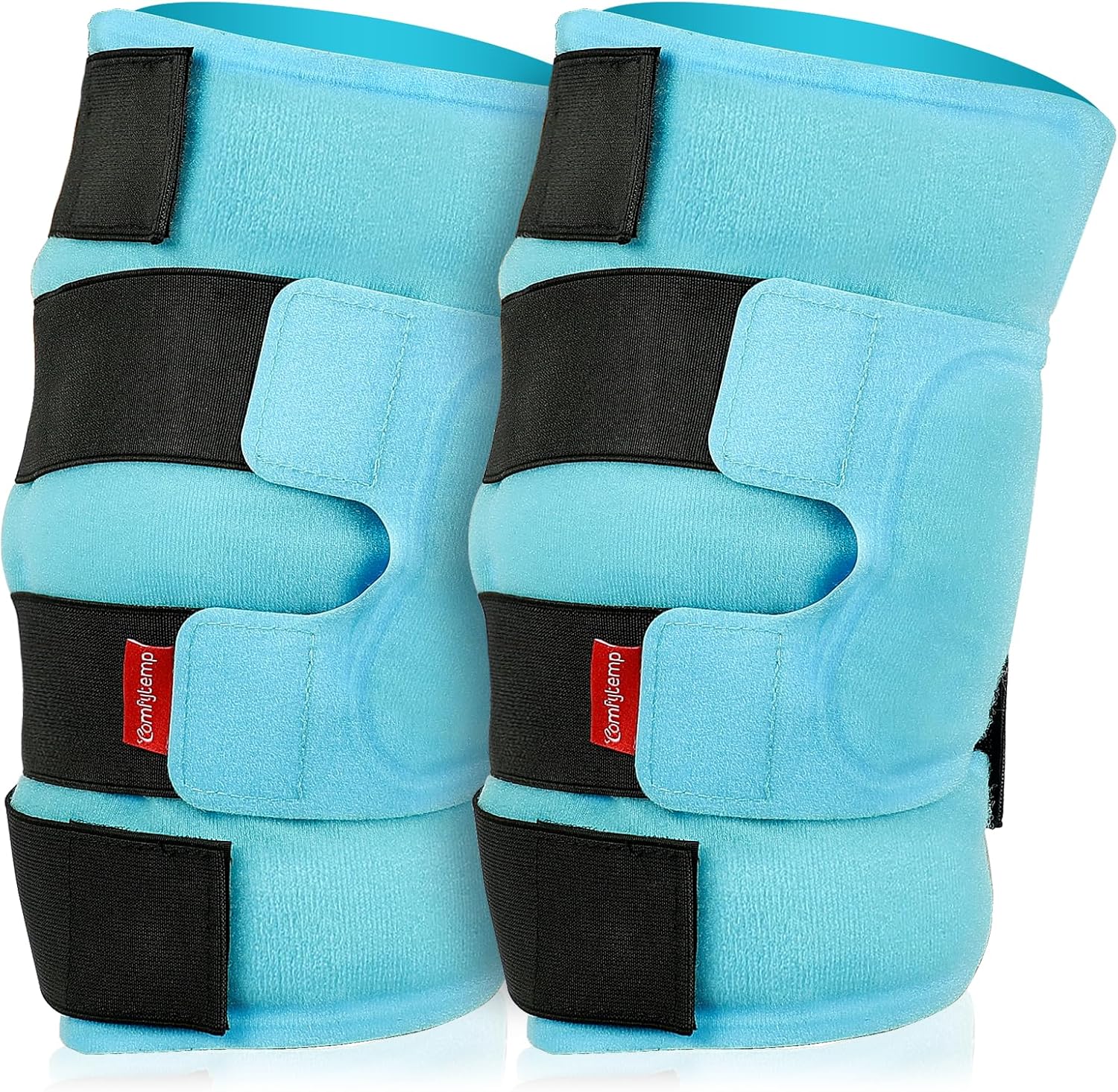 Comfytemp Large Knee Ice Pack Wrap Reusable Gel, Knee Cold Compress Brace for Injury, Pain Relief, Knees Replacement Recovery, Arthritis, ACL, After Surgery, Running Essential, 23.6"x11.8", 2 Packs
