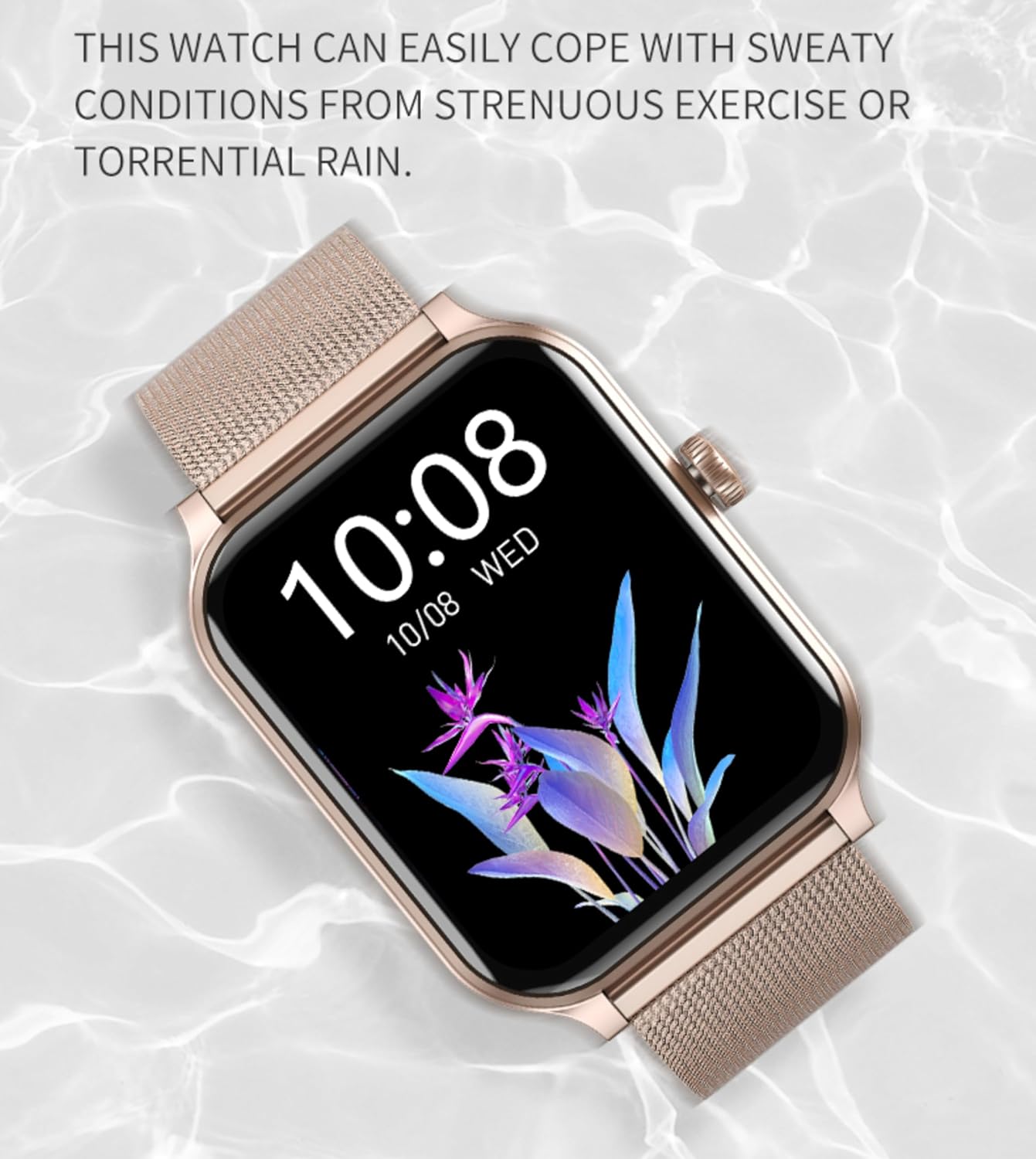 APEX FIT Smart Watch in water, demonstrating IP68 water resistance
