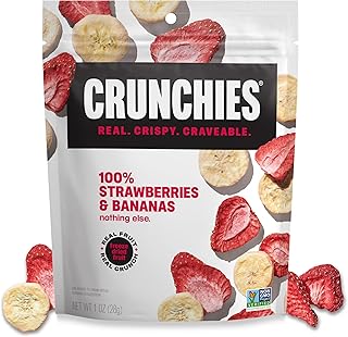 Crunchies Freeze-Dried Fruits, 100% All Natural Crispy Fruit, Non GMO and Kosher, Resealable Freeze Dried Fruit Snack Packs, Pack of 6 (Strawberry Banana)