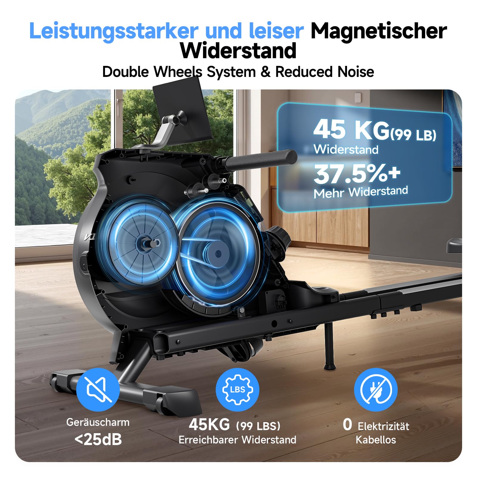 SPORTNOW Vogatore idraulico a 12 livelli con schermo LCD, per allenamento cardio a casa, capacità massima 130 kg, nero | Italy