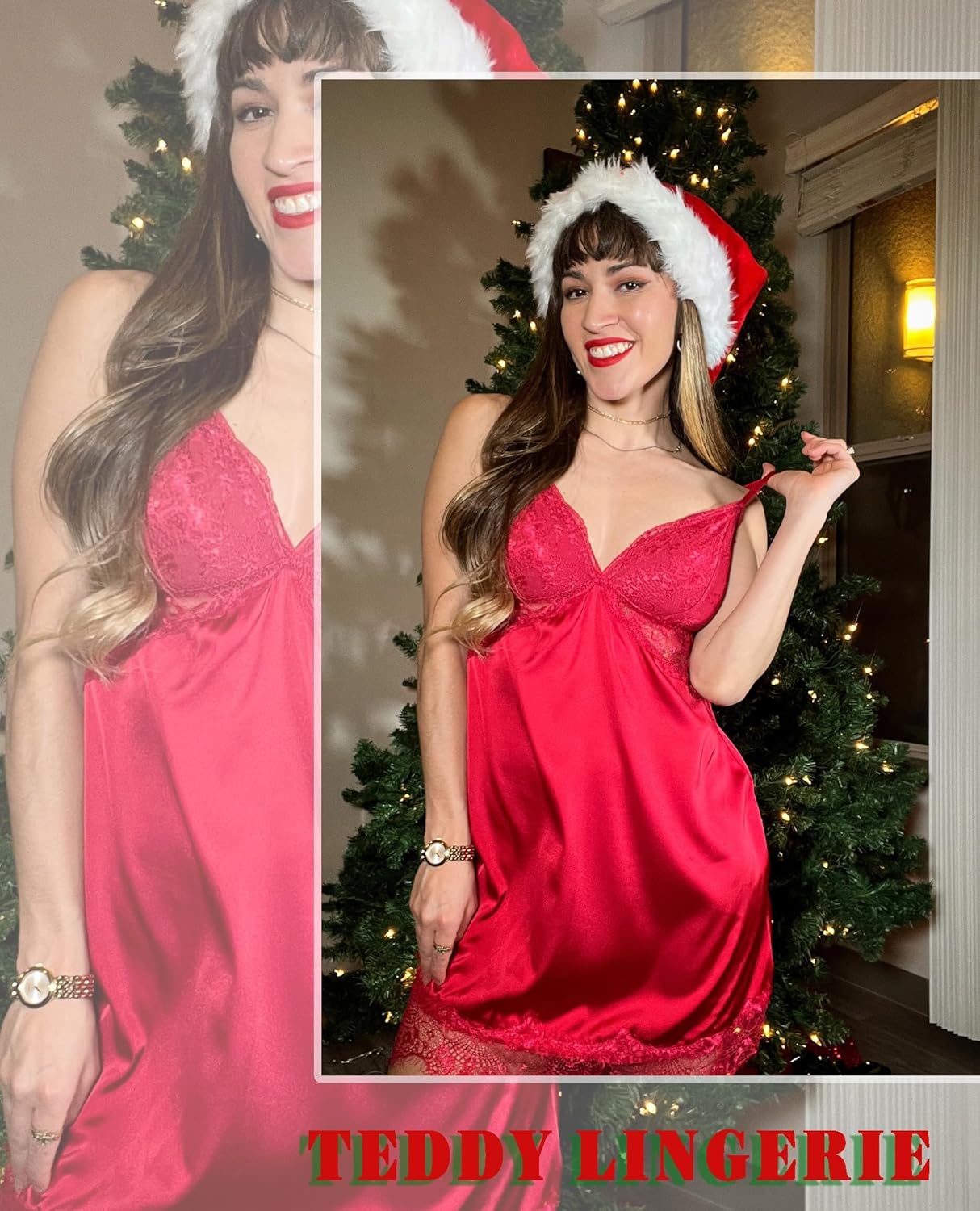 Avidlove Women'S Nightgowns Sexy Lace Night Gown Satin V-Neck Chemise Plus Size Sikly Nightgowns - Image 6