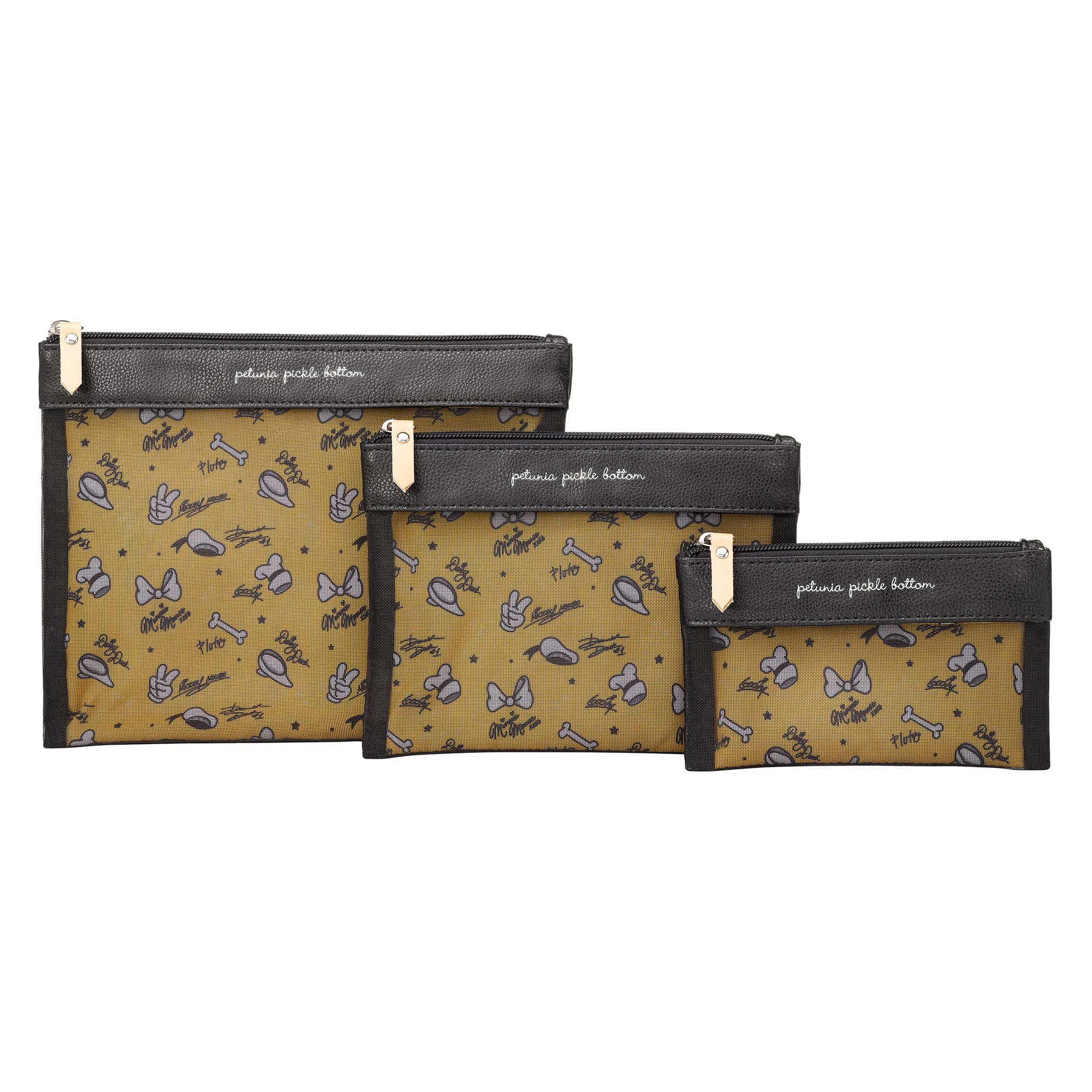 Petunia Pickle BottomOrganizer Trio | Zip-close pouches in 3 convenient sizes | Disney Mickey & Friends Good Time Collection