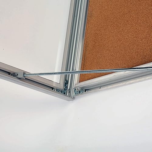 Miniatura 7 de M&T Displays Tablón de anuncios de corcho cerrado de 22 x 28 pulgadas, plateado, 1.06 pulgadas, aluminio con cerradura, resistente a la intemperie,