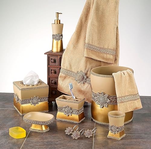 Miniatura 5 de Avanti Linens - Juego de toallas de 3 piezas, toallas de algodón suave y absorbente (colección de medallones trenzados)