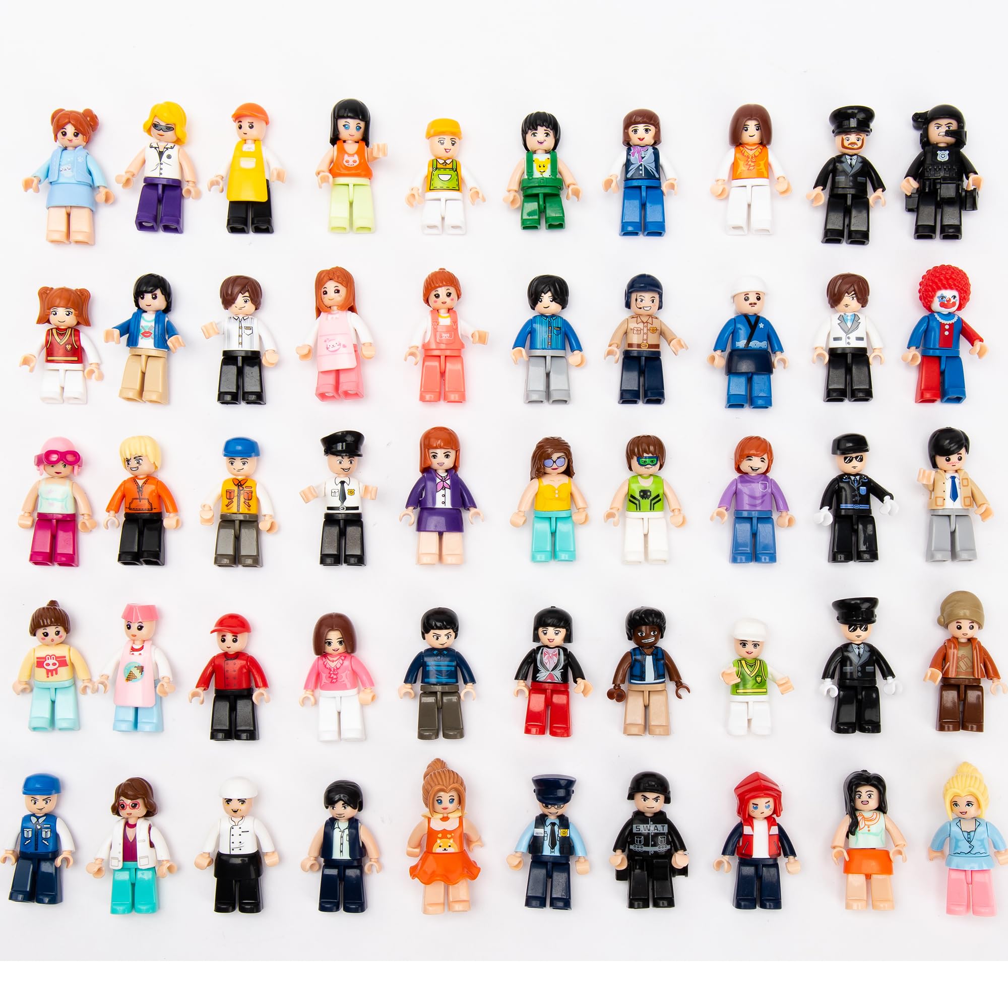 Icyhit 50 PCS Ramdom Minifigures, Mini Figure Toy, Building MINIFIG People, Action Figure, Mystery Pack (Random 50 Minifig Included) Variety 1