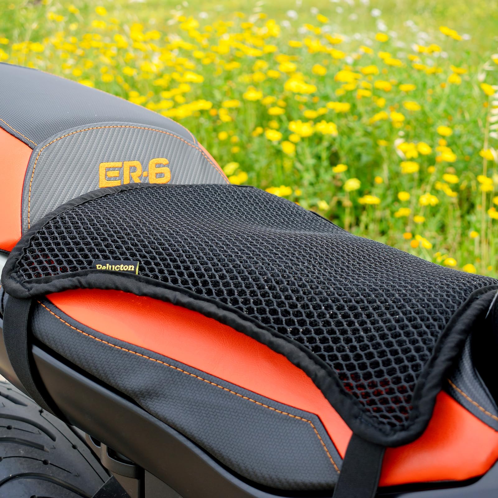 Housse de Selle de Moto en Maille Double Couche, Coussin de Siège de Moto Respirant Universelle, Housse de Protection Solaire de Selle de Moto Ventilée et Antidérapante
