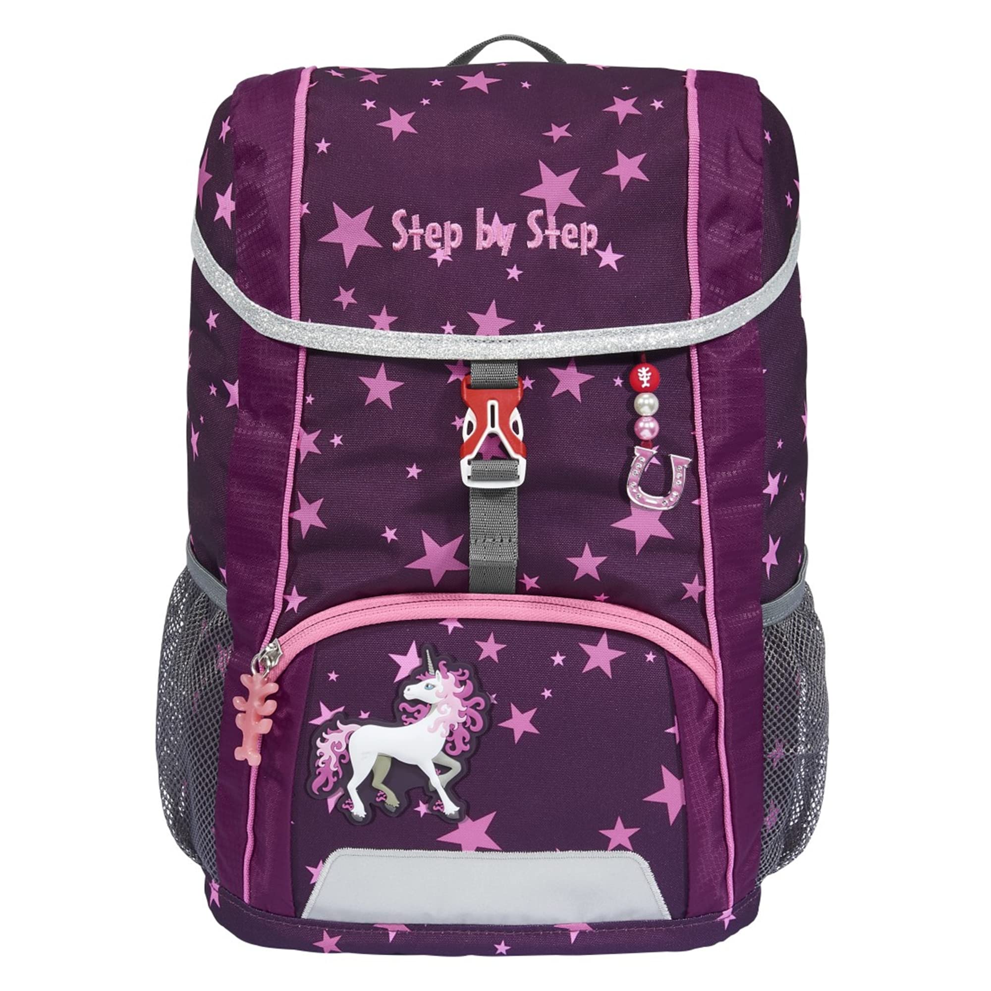 Step by Step Rucksack-Set Kid „Unicorn Nuala“, mit Sitzkissen, ergonomischer Mini-Ranzen mit höhenverstellbarem Brustgurt, für Kindergarten, Vorschule und Freizeit, 13 l, lila-rosa
