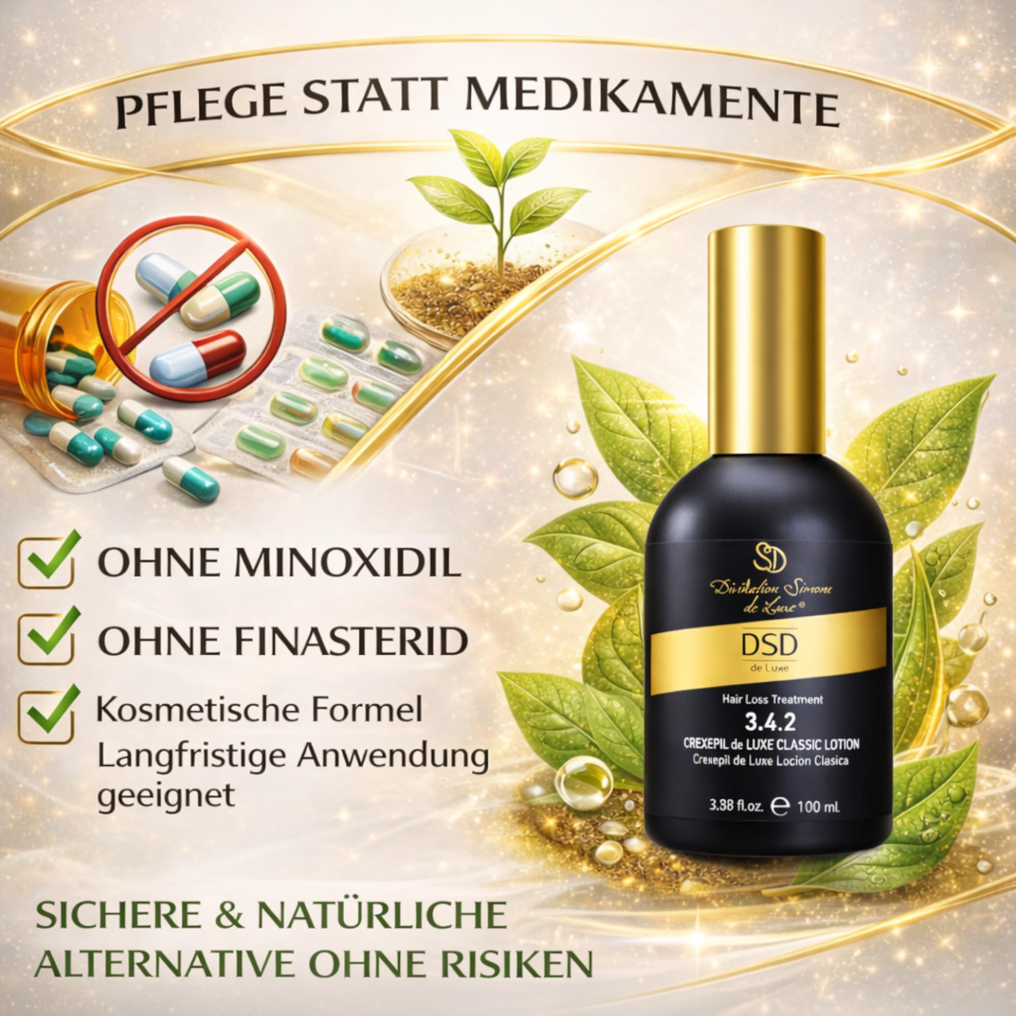DSD 3.4.2 Crexepil De Luxe Classic Lotion - lozione per capelli & tonico per la perdita di capelli, per la crescita dei capelli, radici e cuoio capelluto, tonico per la crescita dei capelli