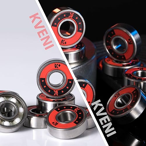 Miniatura 5 de KVENI Rodamientos de cerámica para patineta, rodamientos de bolas premium 608rs  Rodamientos profesionales para patinaje cuádruple, patines en