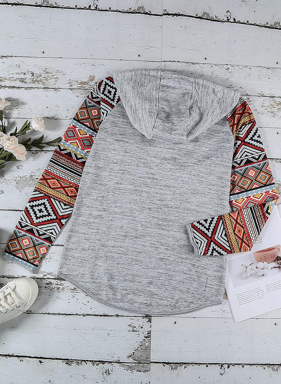 JOASDAO Sweat à Capuche Décontracté Boutonné Pour Femme Avec