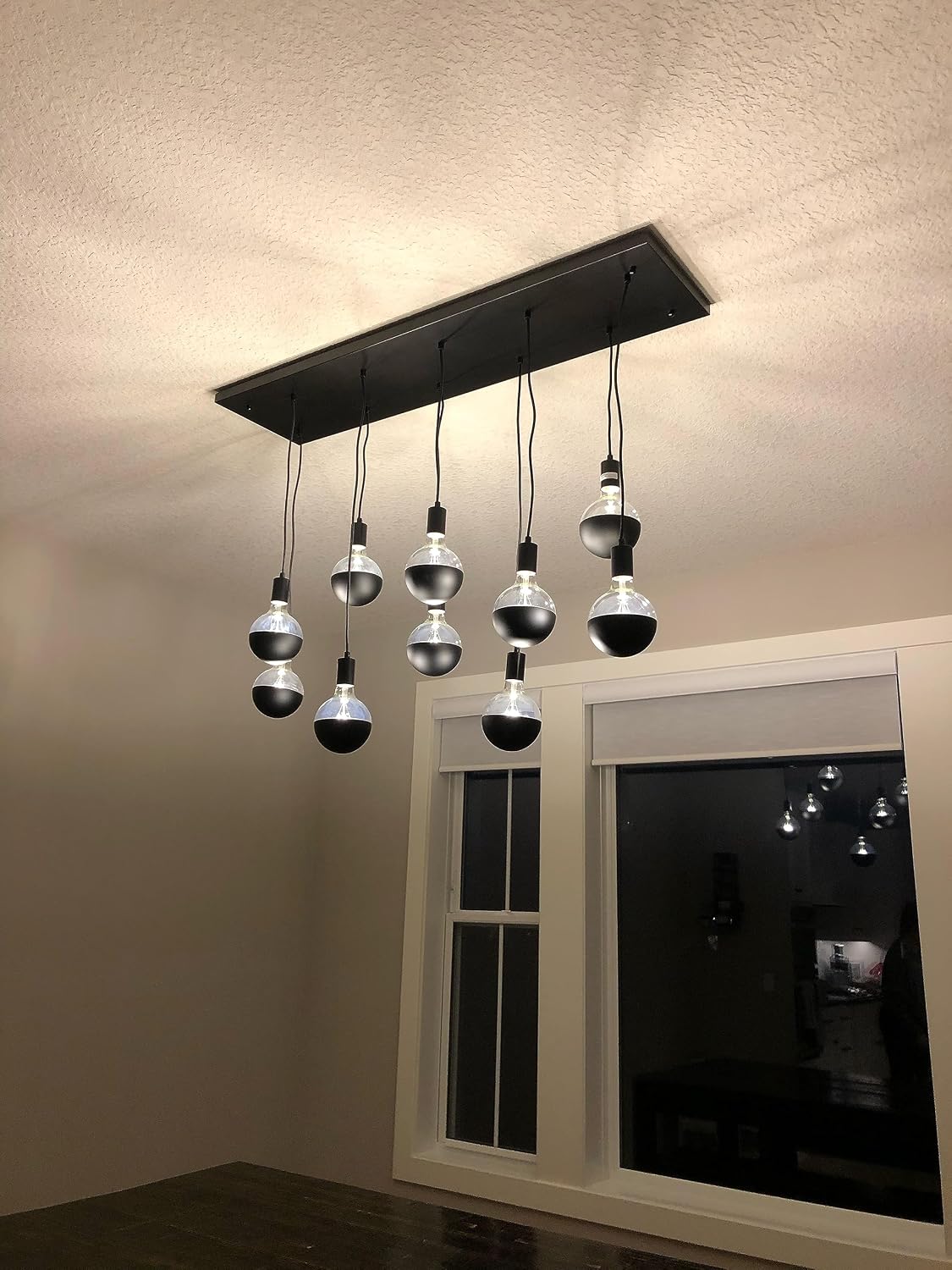LED Matte Black Dipped - Dimmable 4W 2700K Bulb E26 Medium 110V-120V 400 Lumen 5 inch G40 G125 (Black, 5 Inch)