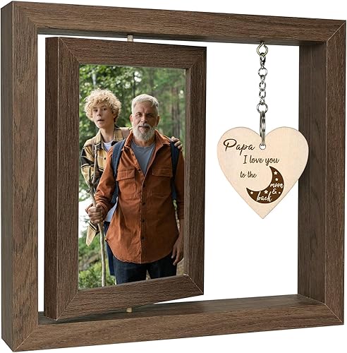 Marco de fotos Papa I Love You to the Moon and Back para abuelo, regalos de cumpleaños de nietos