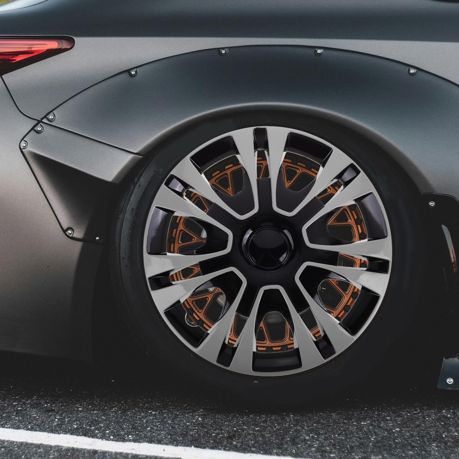 Copricerchio da 13 Pollici in Pp Argento, Design Elegante e Moderno, Copertura Ruota per Accessori Auto Versatili