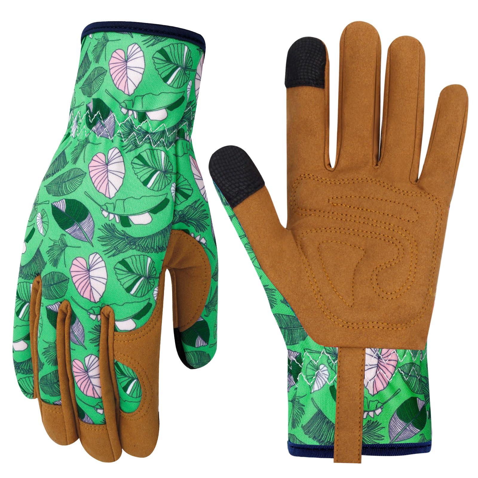 Leather Gardening Gloves for Women Thorn Proof Garden Gloves Touch Screen Working Gloves Gifts,M