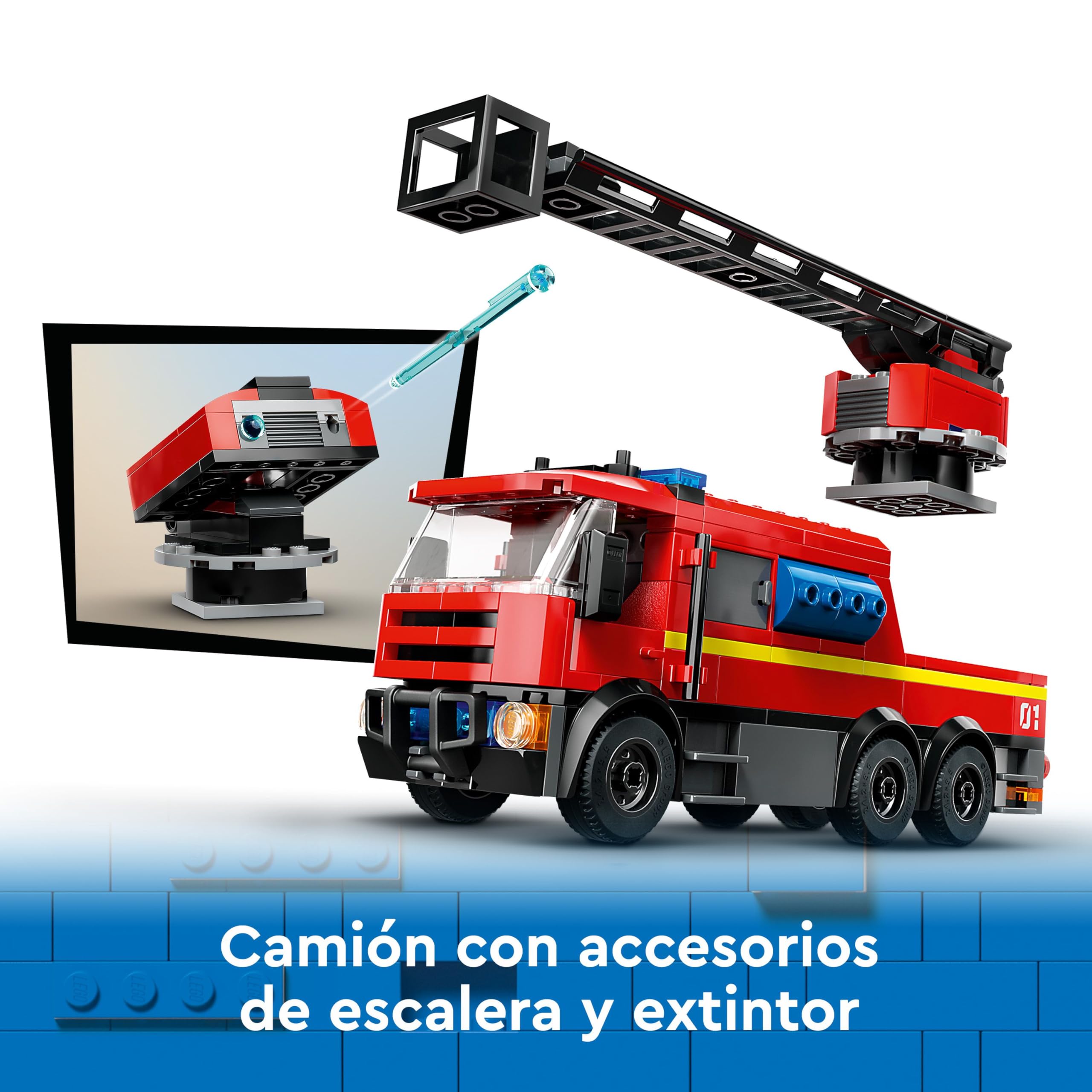 LEGO City Parque de Bomberos con Camión de Juguete, Regalo de Cumpleaños para Niños y Niñas de 6 Años o Más, Figura de Perro y 5 Minifiguras, Juego Imaginativo y de Acción 60414