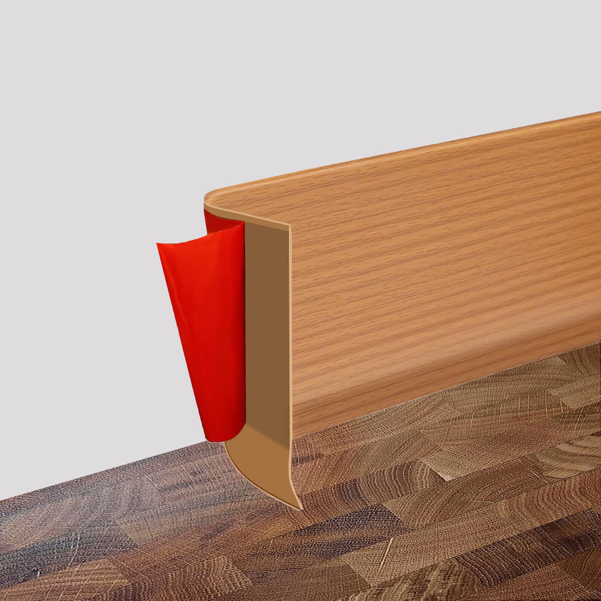 Battiscopa Adesivo Semiflessibile, 8/10cm di larghezza PVC Battiscopa per Muro, Angolare Autoadesivo per bagno, cucina e camera da letto (quercia gialla, 8cm x 6 metri)