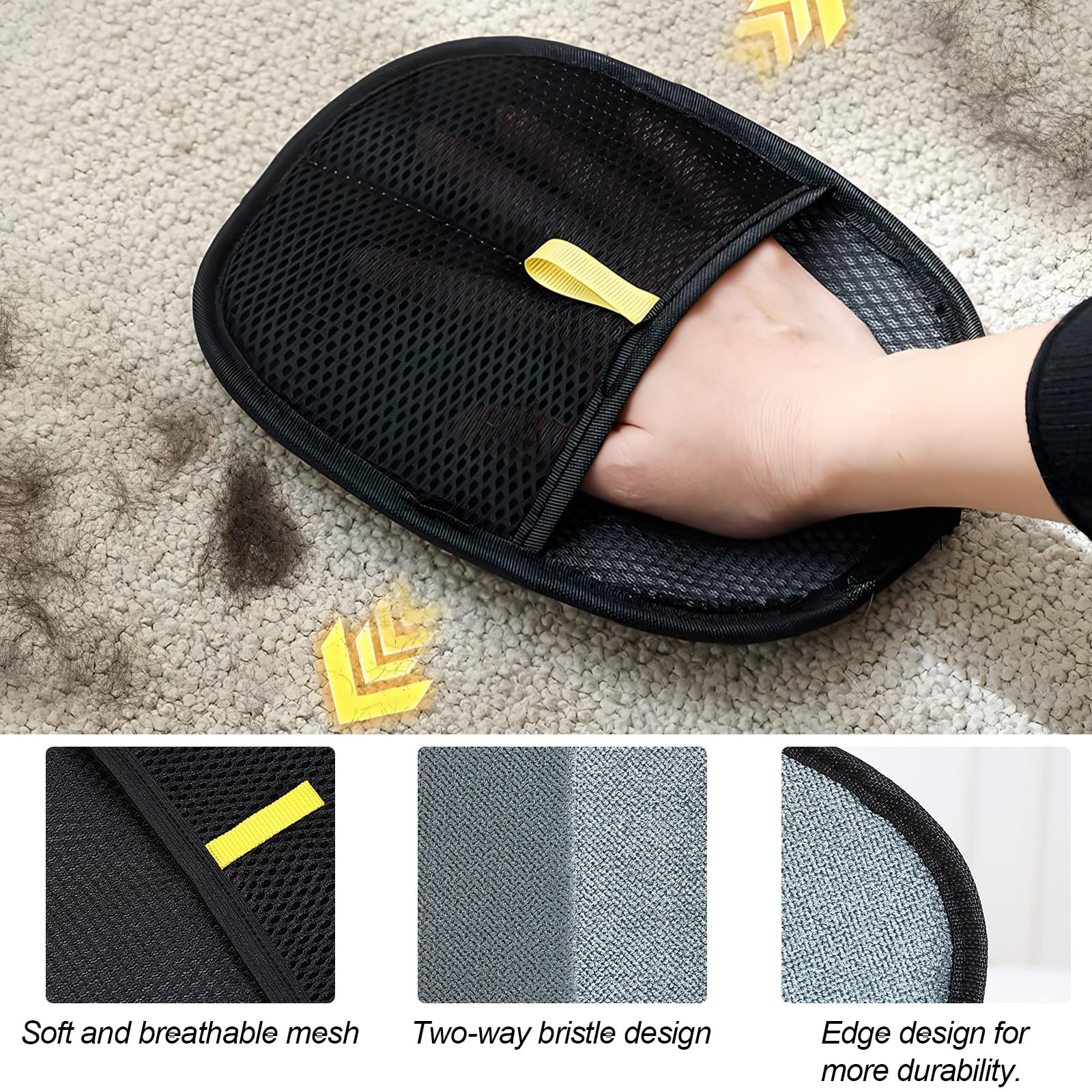 4 Stück Fell Magnet Handschuhe - Tierhaarentferner Mit Massage-Noppen Wiederverwendbar