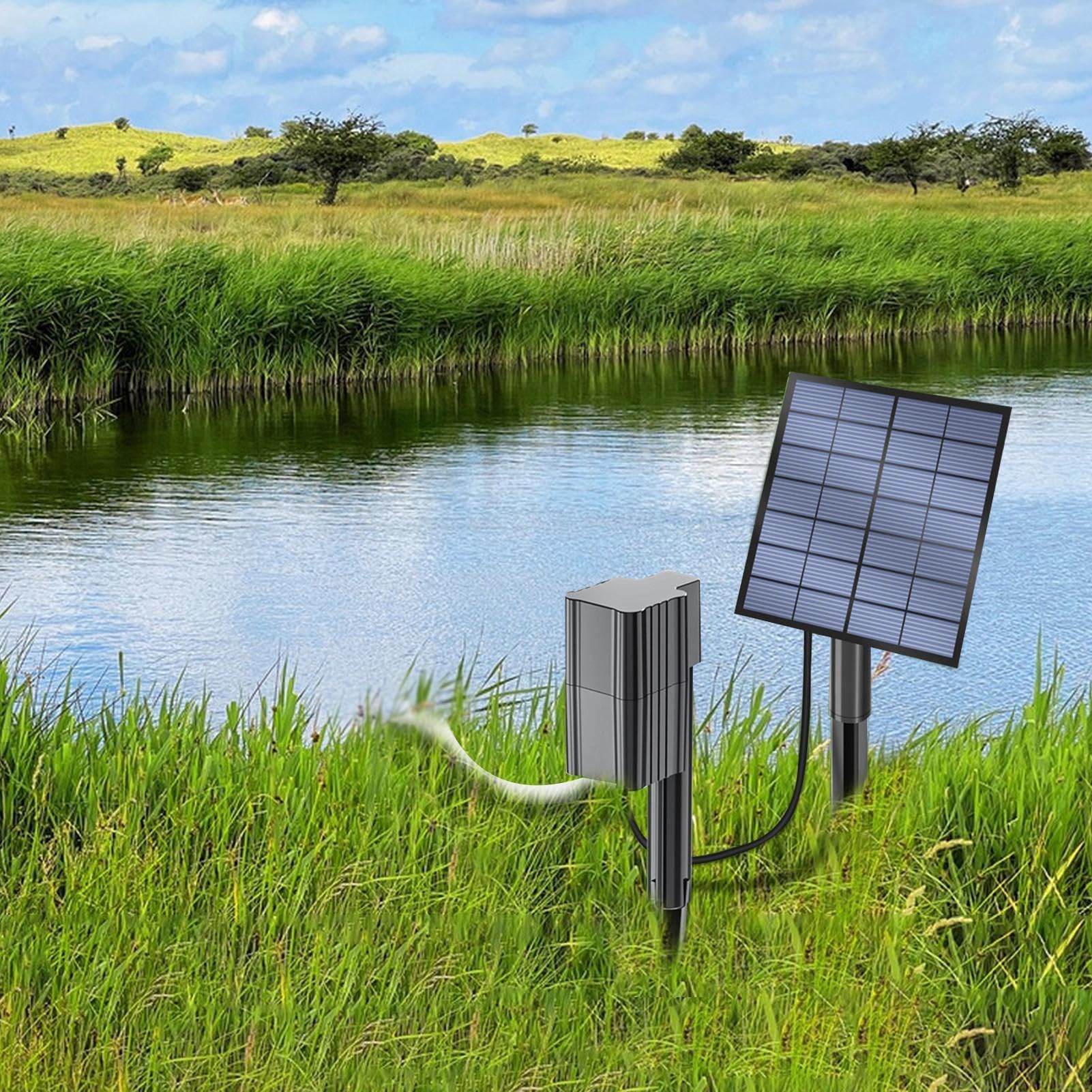 Akwariowy Bąbelator Przenośne napowietrzanie solarne | Pompa Powietrza Do Akwarium Do domu, biura, mieszkania, wewnątrz i na zewnątrz, ogrodu, podwórka, tarasu, parku, stawu,