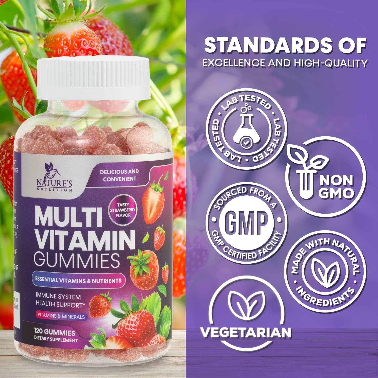 Multivitamin Gummies for Adults - Daily Adult Multivitamins Gummy with Vitamins A, C, D, B12 for Women & Men, Immune Support Gummy Multivitamins Supplement, Adult Multi VIT Vitamin - 120 Gummies — Amazon image 4
