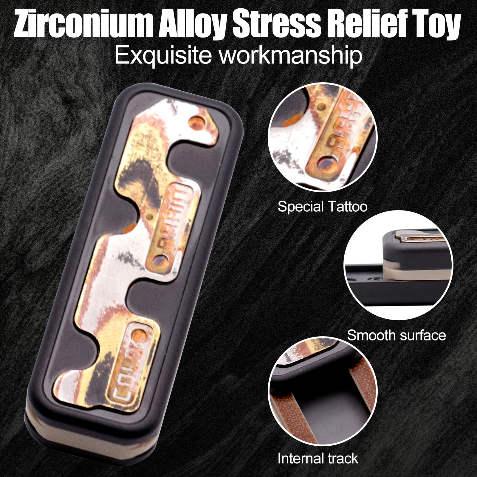 Metal Fidget Slider Toy, Zabawki przesuwne ze stopu cyrkonu dla dorosłych, metalowe zabawki ślizgowe, metalowe zabawki ślizgowe do redukcji stresu ADHD