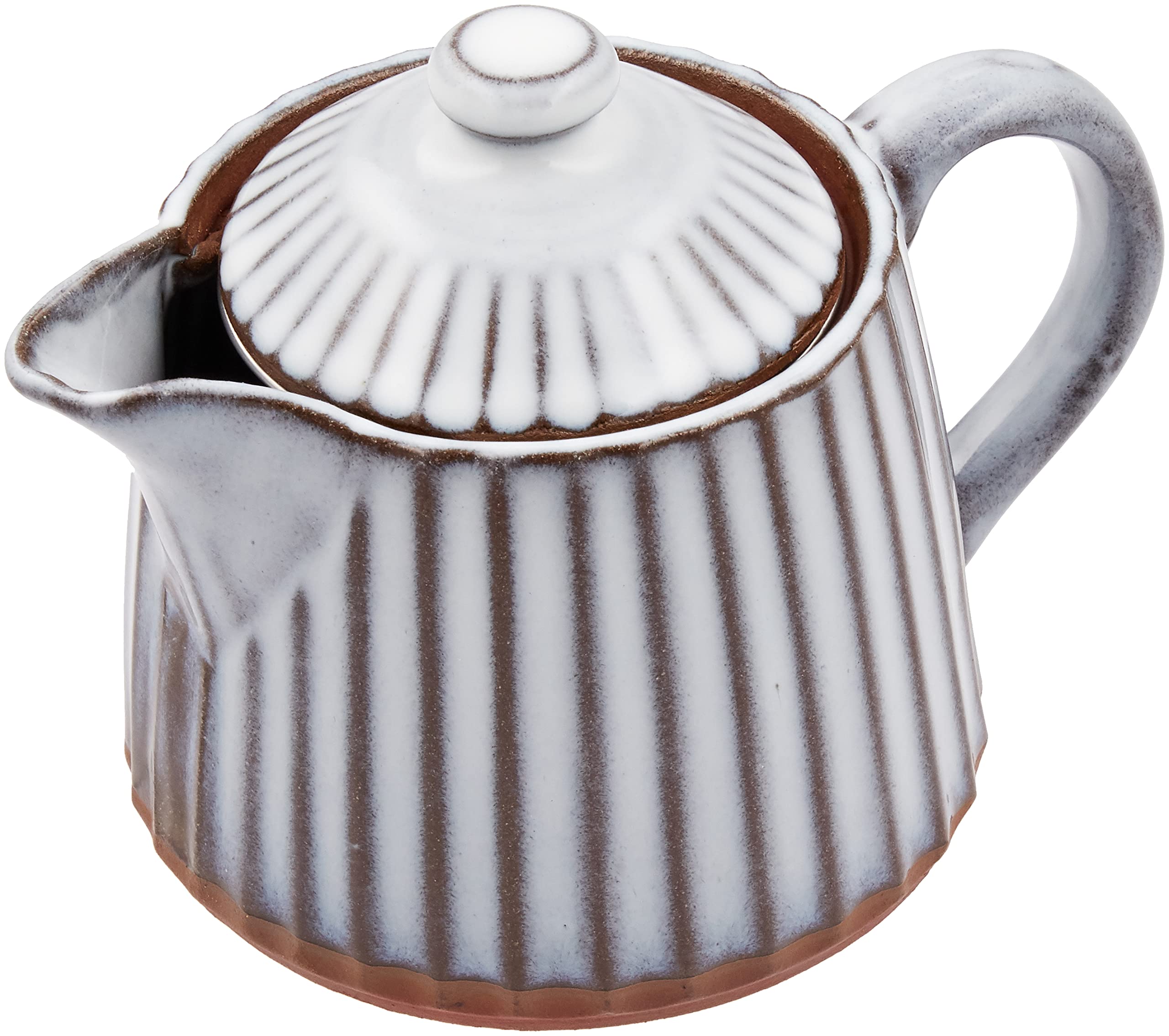 Amazon｜たんさい 丹波焼 白丹波しのぎポット(カゴ網付)｜ティーポット