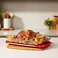 Vista 4 de Pyrex Basics - Fuente para hornear de vidrio de 4.8 cuartos de galón con tapa de plástico, cazuela, recipiente de vidrio para alimentos, apto