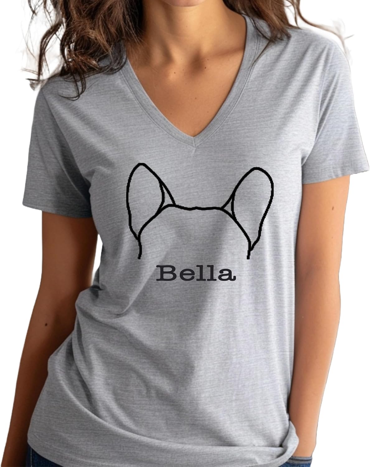 Custom Dog Mom Shirt for Women Pet Ears Sweatshirt with Name Unique Puppy Line Art Cute Dad Hoodie for DogDad Owner Lover - Image 6