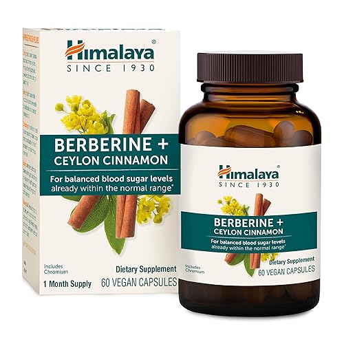 Himalaya Berberina con canela de Ceilán, suplemento de hierbas para apoyar el metabolismo normal, inmune y la salud digestiva, vegano, sin gluten,