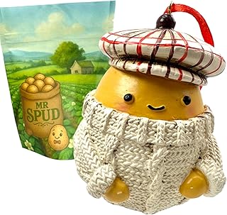 Irish Potato Ornament Resin Mr Spud Christmas Tree Decoration in Resealable Gift Bag Souvenir of Ireland