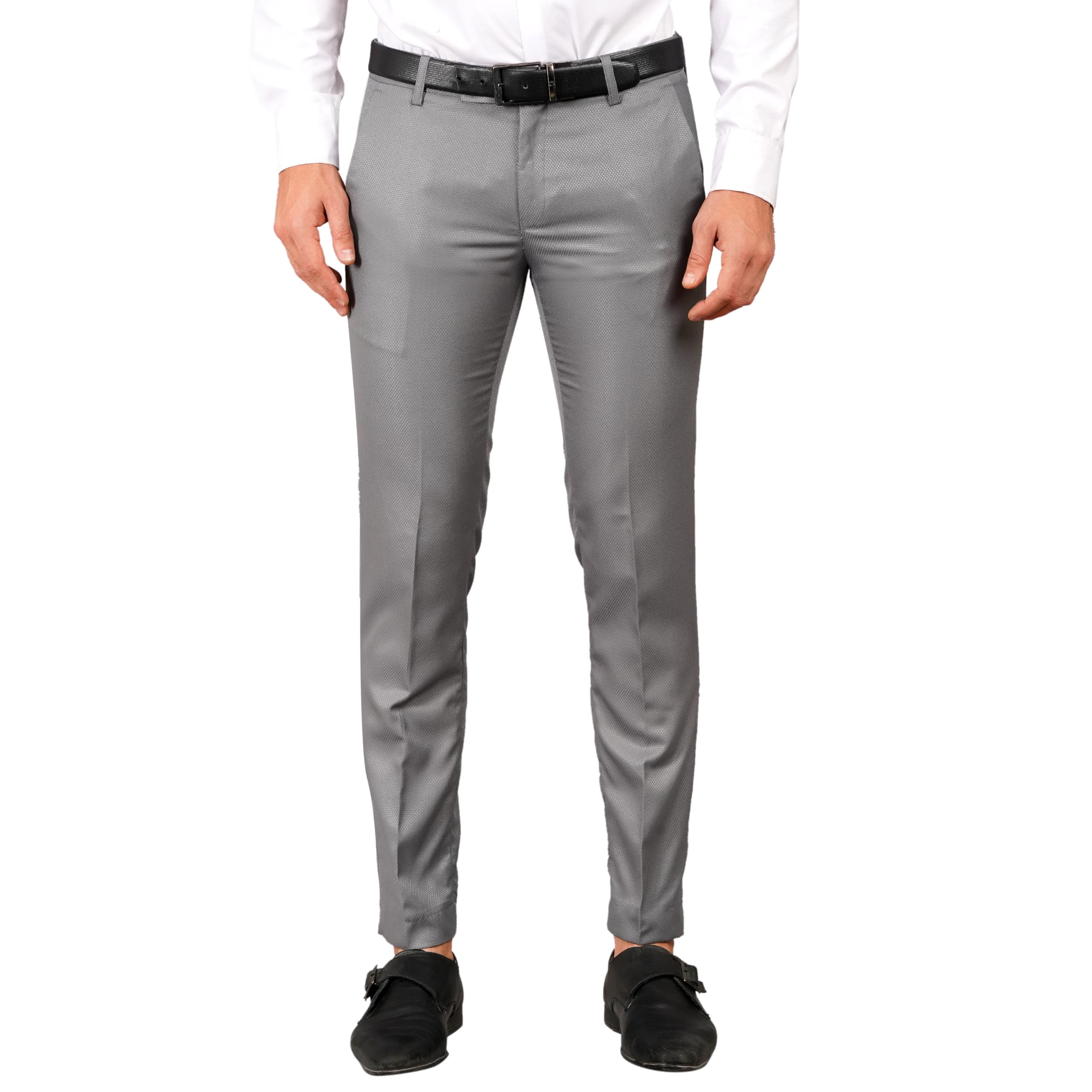 axolotl Slim Fit Formal Trousers, Premium Textured Fabric-picture-37