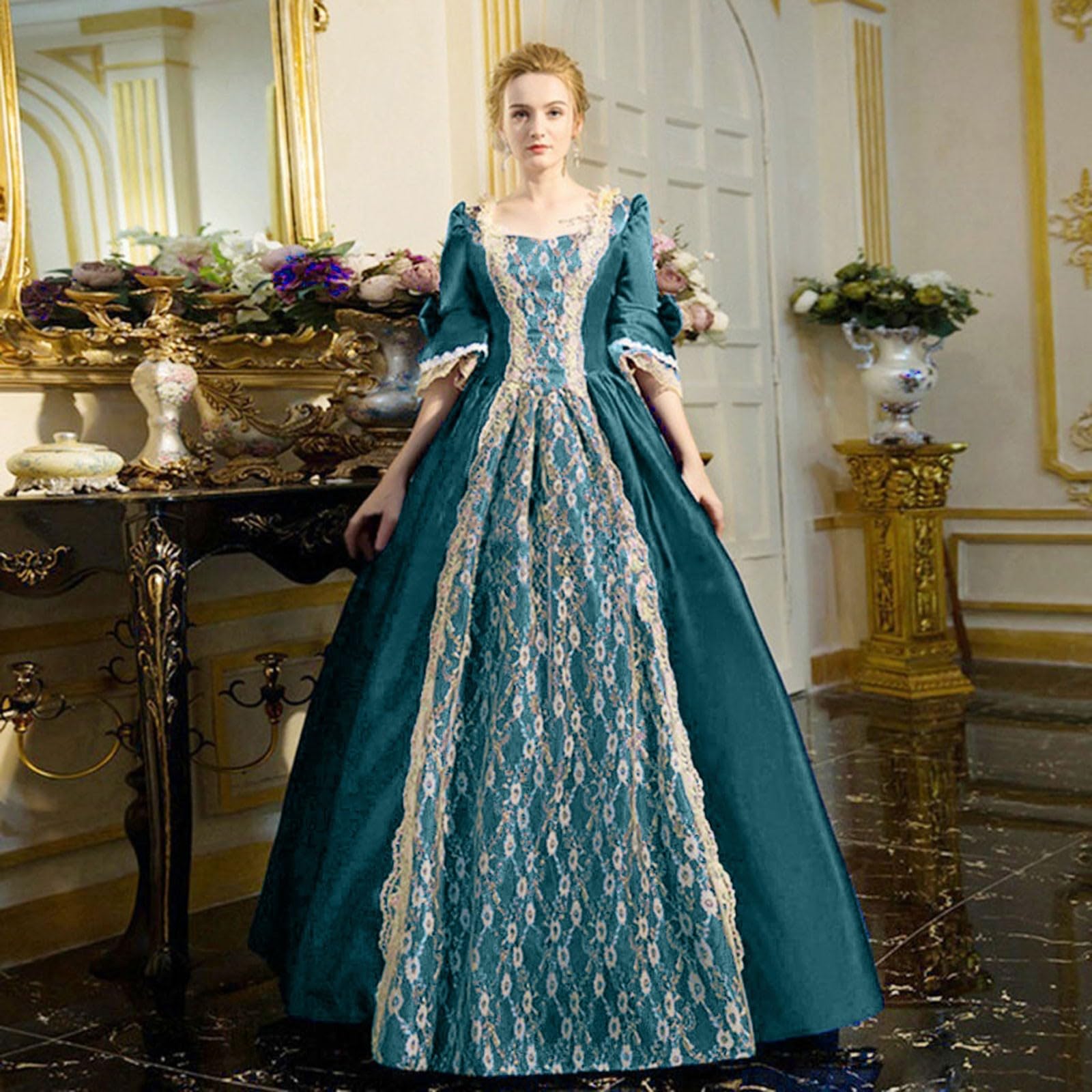 Women's Plus Size Vintage Dresses Victorian Queen-Style Masquerade Gowns, Rococo Baroque - Image 3