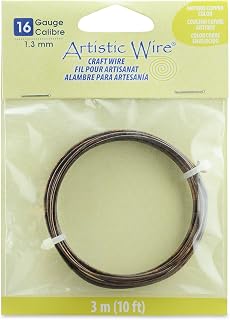 16 Gauge Tarnish Resistant Colored Antique Copper Craft Wire, Antique Brass Color, 10 ft