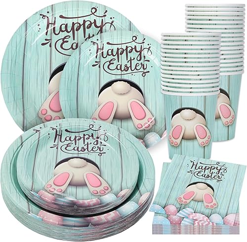 Miniatura 8 de Whaline Juego de vajilla de otoño de 100 piezas, juego de vajilla desechable de calabaza colorida con hojas de otoño, 50 platos de papel, 25