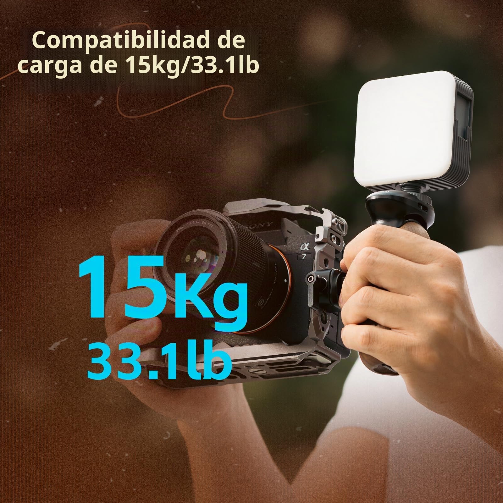 SmallRig Mango lateral de madera con abrazadera OTAN