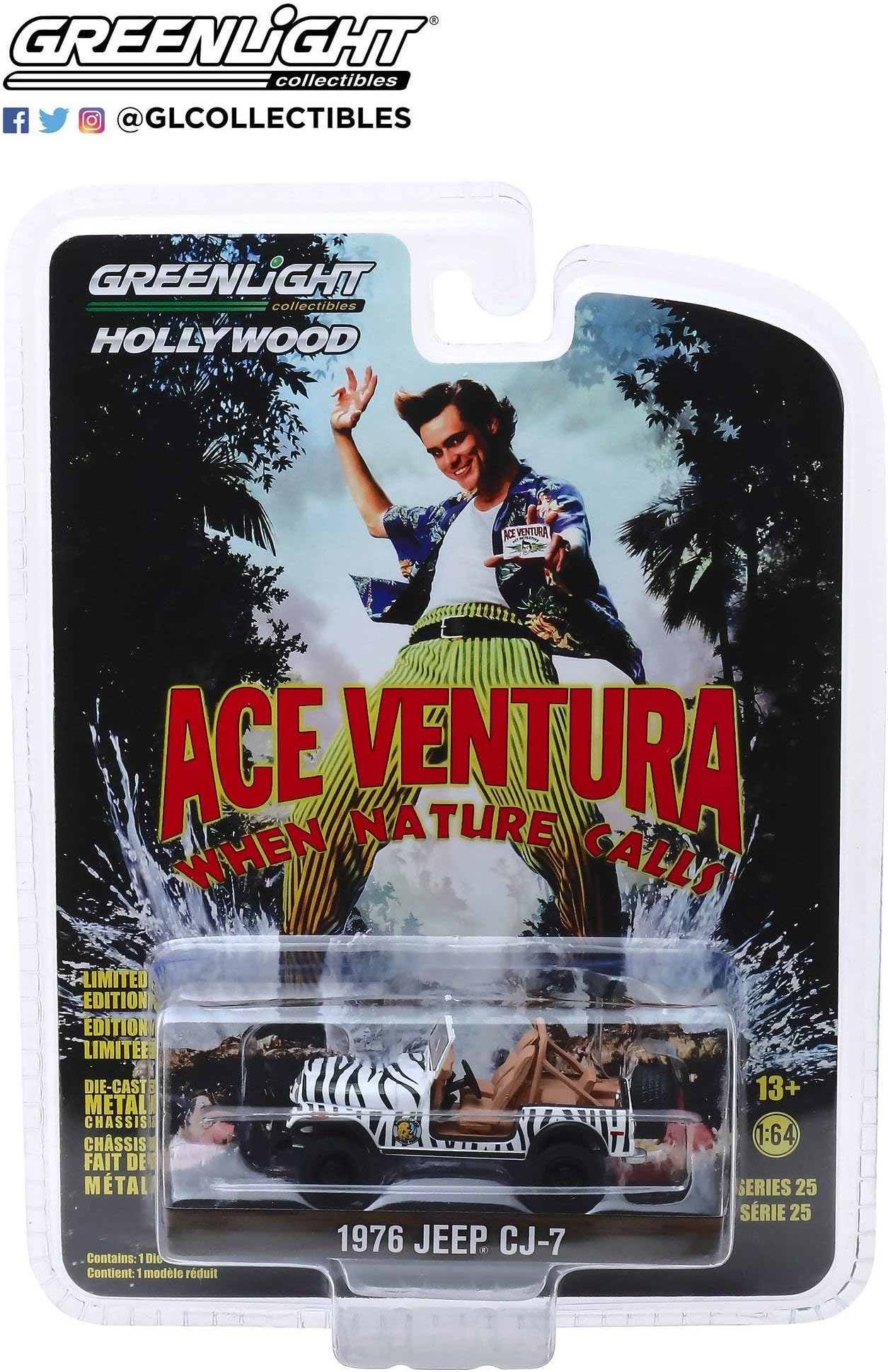 Greenlight 1:64 Hollywood Series 25 - Ace Ventura: When Nature Calls (1995) - 1976 Jep CJ-7 44850-A