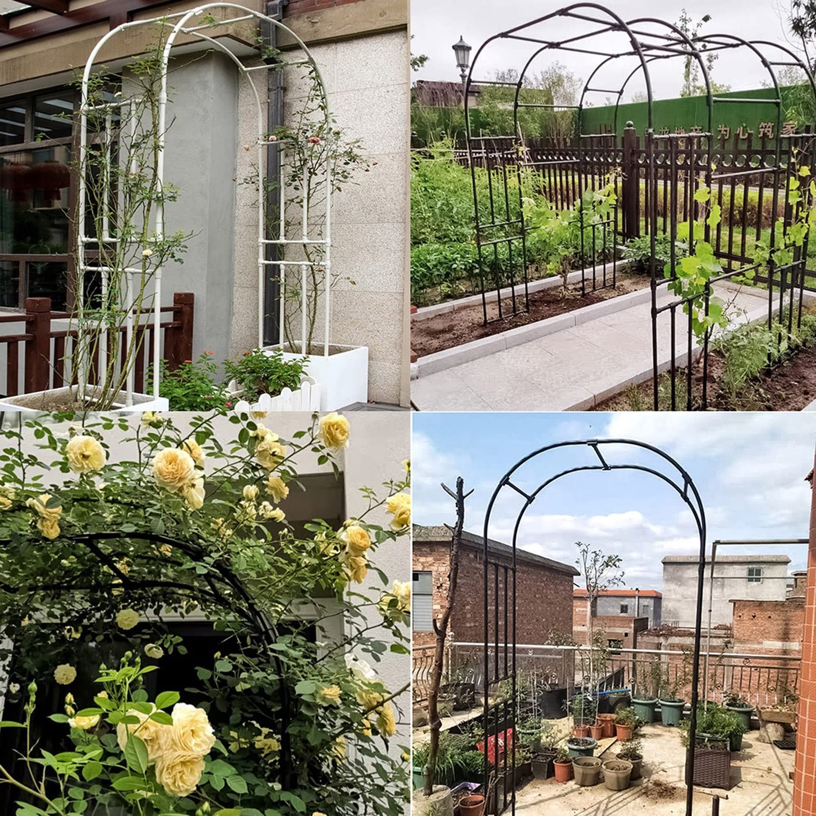 Jardín Arco Decorativo, Arco de Rosas Trepadoras,decoración Floral Boda Fiesta Nupcial con Metal + PE Material, for el jardín al Aire Libre Césped Backyard Party Decoration Supplies