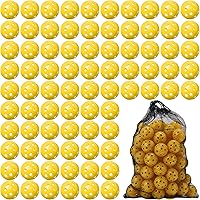 Vista 13 de Paquete de 80 pelotas de práctica de golf con vuelo limitado de 42 mm, pelota de entrenamiento de golf de plástico hueca con flujo de aire